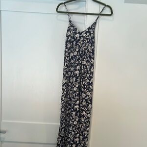 Old Navy Navy Blue and White Floral Maxi Dress